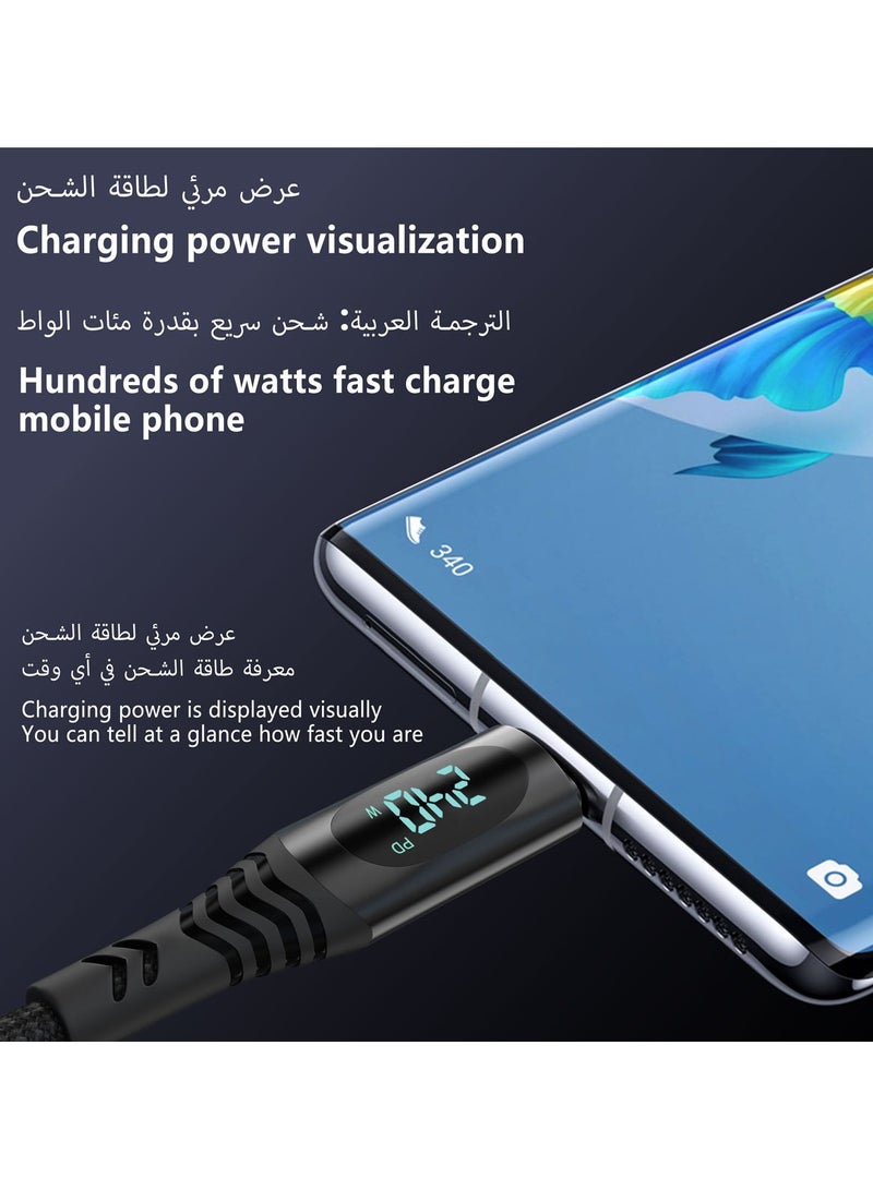 Astralxipher 240W 1.2m Smart Fast Charging Cable with Digital Display: PD/QC Fast Charge + USB3.0 | Compatible with iPhone 15/16 Series & Galaxy S24 ultra/S25 Series | Nylon Braided + Triple Protectionultra - Image 5