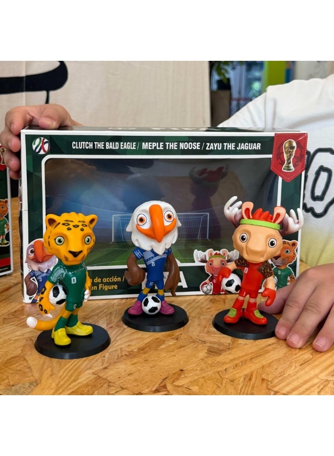 FIFA This set includes World Cup mascot statues and a three-in-one soccer toy (Canadian moose, Mexican jaguar, and American eagle), making it perfect for tabletop display. It's a highly memorable gift and a valuable collectible. - Image 1