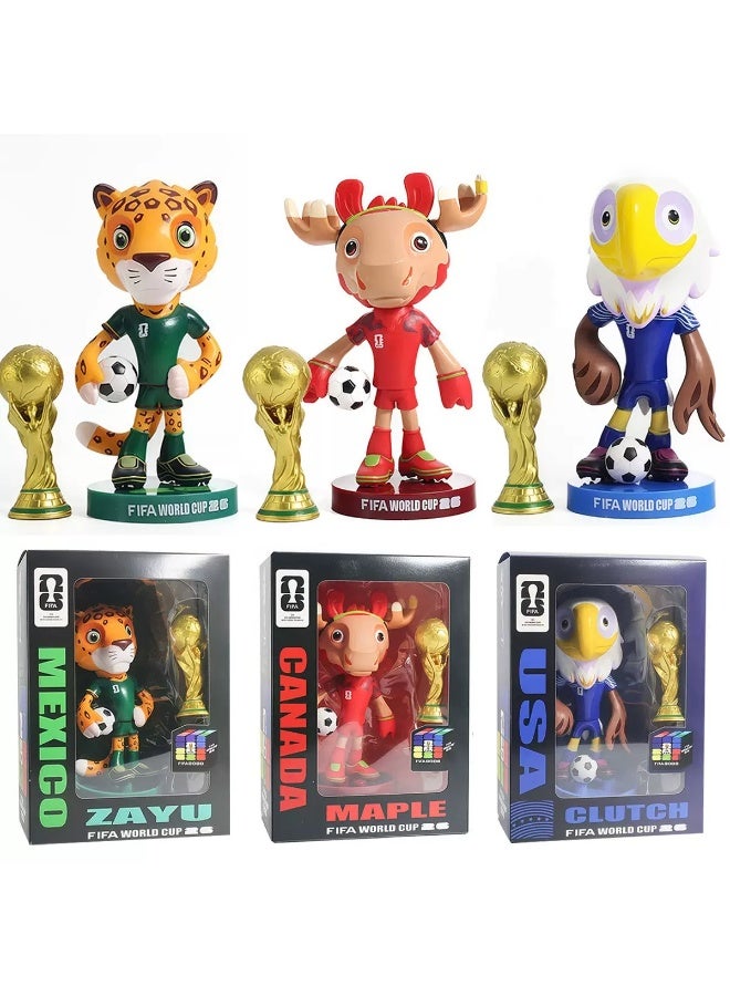 FIFA This set includes World Cup mascot statues and a three-in-one soccer toy (Canadian moose, Mexican jaguar, and American eagle), making it perfect for tabletop display. It's a highly memorable gift and a valuable collectible. - Image 2