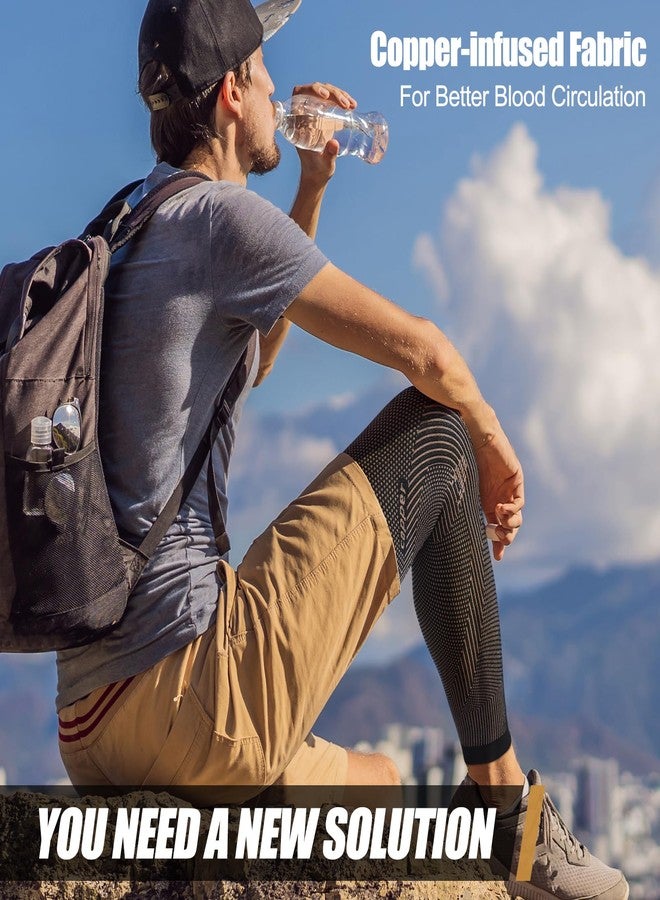 NEENCA Leg Brace for Knee Pain, Long Leg Sleeve.. YHT002-US-Copper-L - Image 5