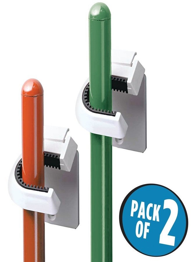 InterDesign Broom/Mop Holder, White, Set of 2 - Image 3