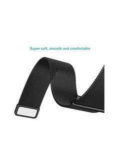 FITIT FITIT Stainless Steel Metal Strap Milanese Loop Alloy Replacement for iWatch Series 9 and Below, 42mm, 44mm 45mm and 49mm with powerful Magnetic lock, Black  - Image 2