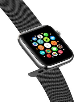 FITIT FITIT Stainless Steel Metal Strap Milanese Loop Alloy Replacement for iWatch Series 9 and Below, 42mm, 44mm 45mm and 49mm with powerful Magnetic lock, Black  - Image 5