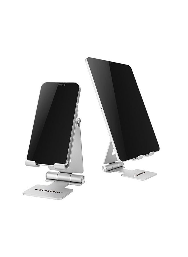 Stargold - Mobile Phone Stand Portable Cell Phone Holder Adjustable iPhone Stand for Desk Aluminum  Alloy Metal Mobile Stand Compatible with Smartphones And Tablet Sliver - Image 1