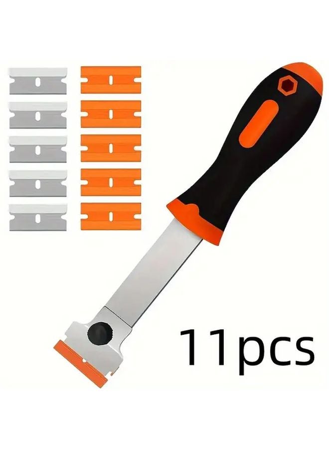 11 Pcs Multi Function Stainless Steel Scraper Set With Replacement Blades - Image 1