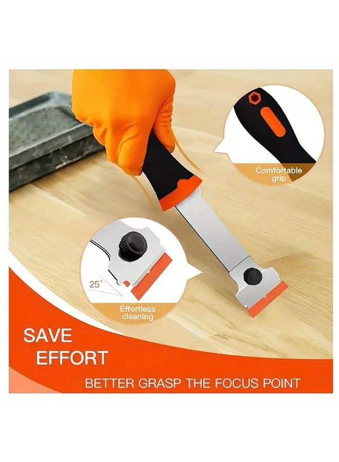 11 Pcs Multi Function Stainless Steel Scraper Set With Replacement Blades - Image 3