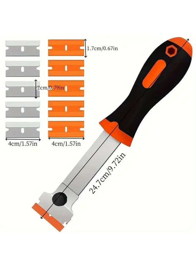 11 Pcs Multi Function Stainless Steel Scraper Set With Replacement Blades - Image 4