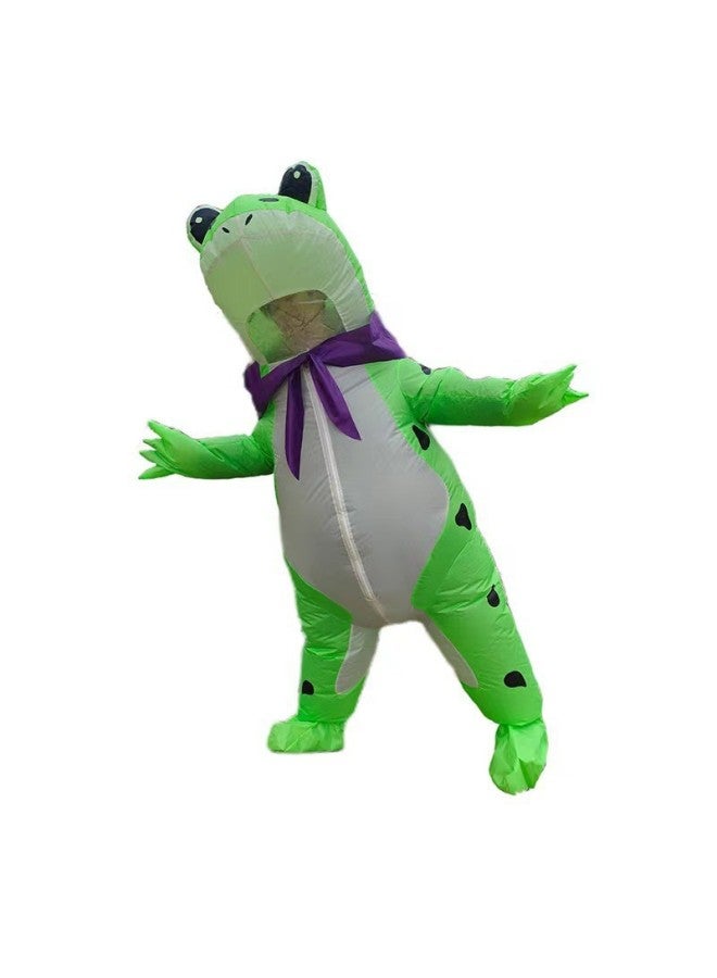 Selling Cubs Frog Puppet Clothing Frog Mascot Frog Promotional Clothing Frog Air Model Clothing Frog Inflatable Clothing-Color:Green Body Purple Tie Frog 140-190cm - Image 4