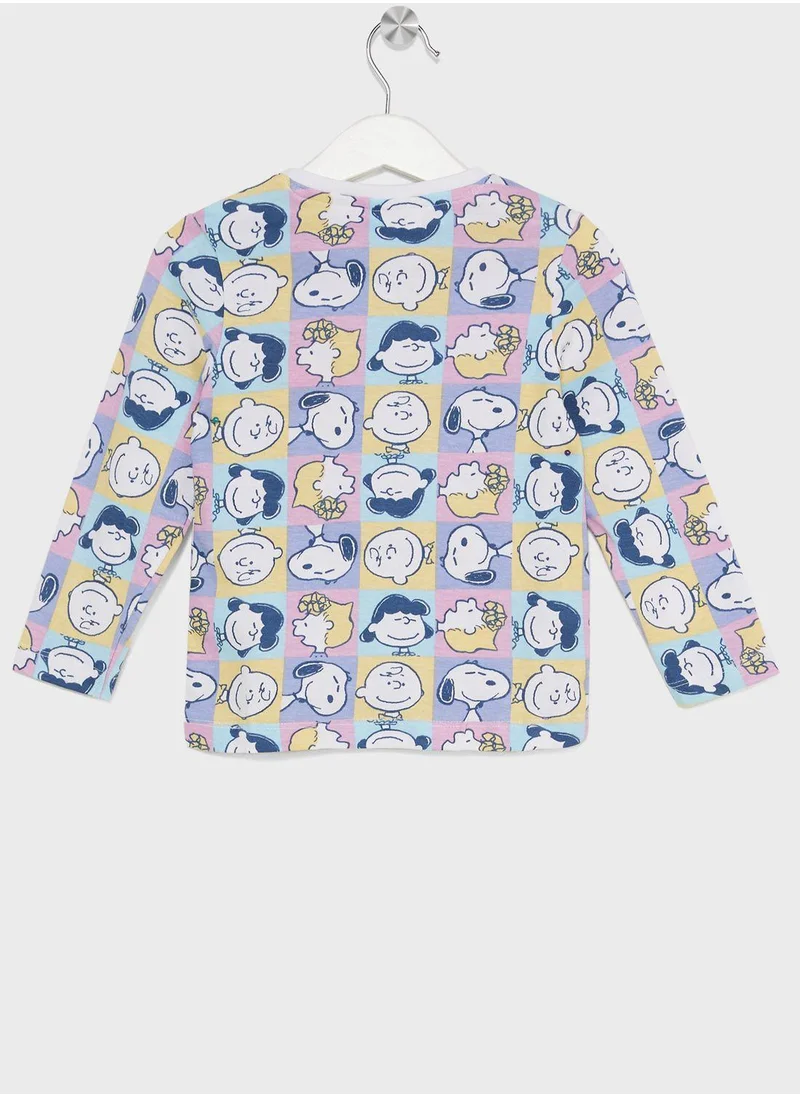 Urban Haul Kids Snoopy Printed T-Shirt & Pyjama Set