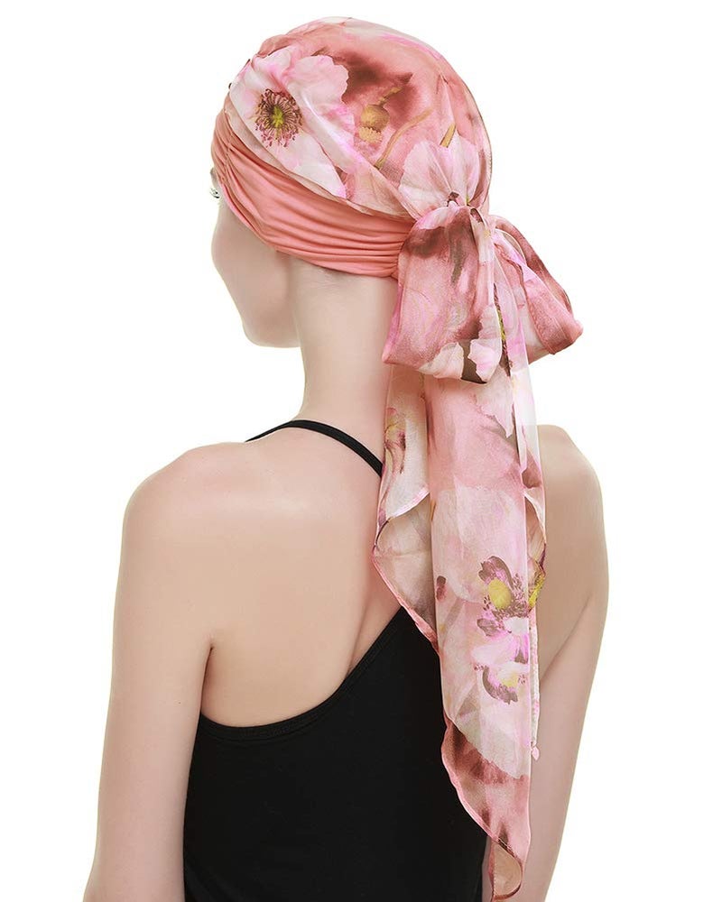 FocusCare Stylish Chemo Headwraps Headwear for Alopecia Women Medical Hat for Chemotherapy Patients Peach - Image 4