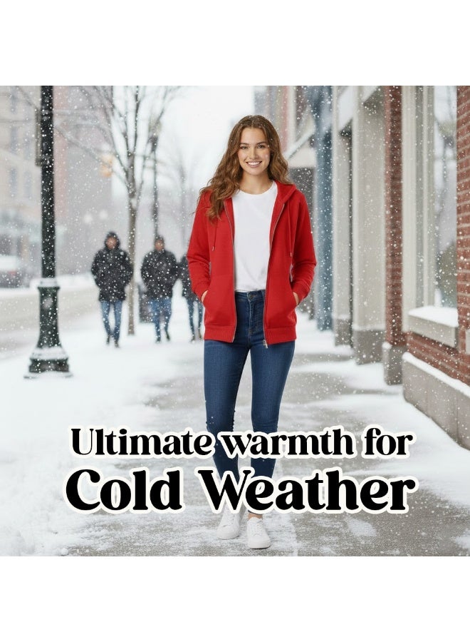 برينت شوب فور مي هودي نسائي بسحاب - قطن بياقة بغطاء رأس | أكمام طويلة وجيب واسع | ملابس دافئة يومية للسفر والرياضة والعمل والنزهات الخارجية والملابس الكاجوال - Image 3