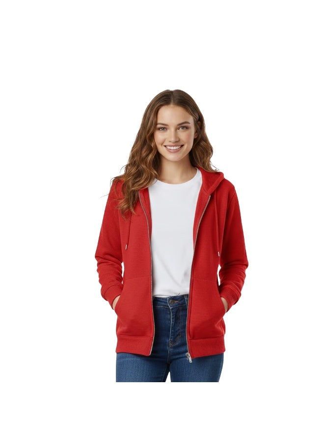 برينت شوب فور مي هودي نسائي بسحاب - قطن بياقة بغطاء رأس | أكمام طويلة وجيب واسع | ملابس دافئة يومية للسفر والرياضة والعمل والنزهات الخارجية والملابس الكاجوال - Image 1