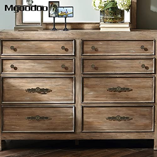 Mgoodoo 6.7" Knobs Handles with Plate, 5PCS Vintage Antique Bronze Door Handle Furniture Knobs Pull for Kitchen Cabinets Cupboard Closet with 30 Screws - Image 5