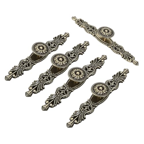 Mgoodoo 6.7" Knobs Handles with Plate, 5PCS Vintage Antique Bronze Door Handle Furniture Knobs Pull for Kitchen Cabinets Cupboard Closet with 30 Screws - Image 1