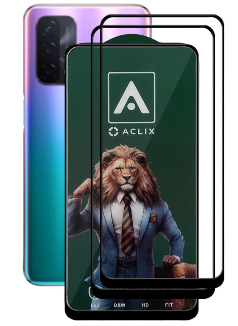 ACLIX 2 Pieces Antistatic ESD Dustproof Premium Quality High Definition Tempered Glass Screen Protector Designed For Oppo A93 5G - Image 1