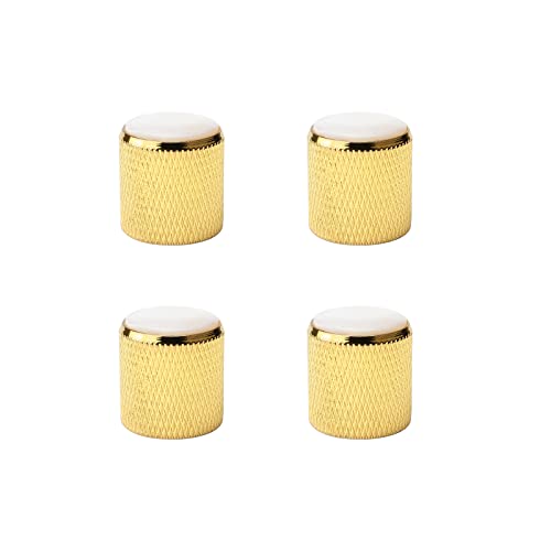 Swhmc 4X Metal Domed Control Volume Tone Knob Electric Guitar Knobs Pearl White Top - Image 1