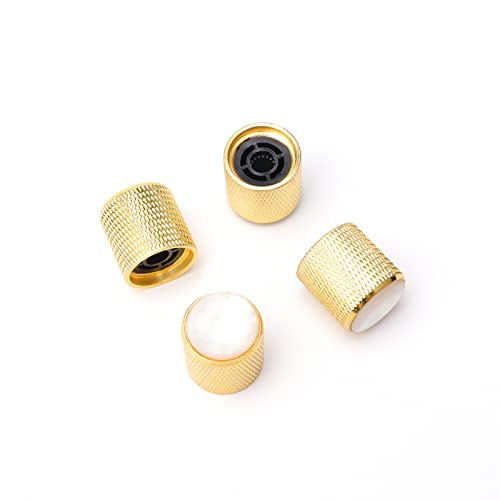 Swhmc 4X Metal Domed Control Volume Tone Knob Electric Guitar Knobs Pearl White Top - Image 4