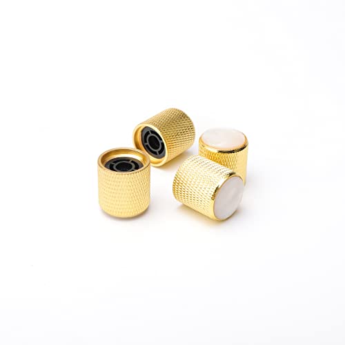 Swhmc 4X Metal Domed Control Volume Tone Knob Electric Guitar Knobs Pearl White Top - Image 5