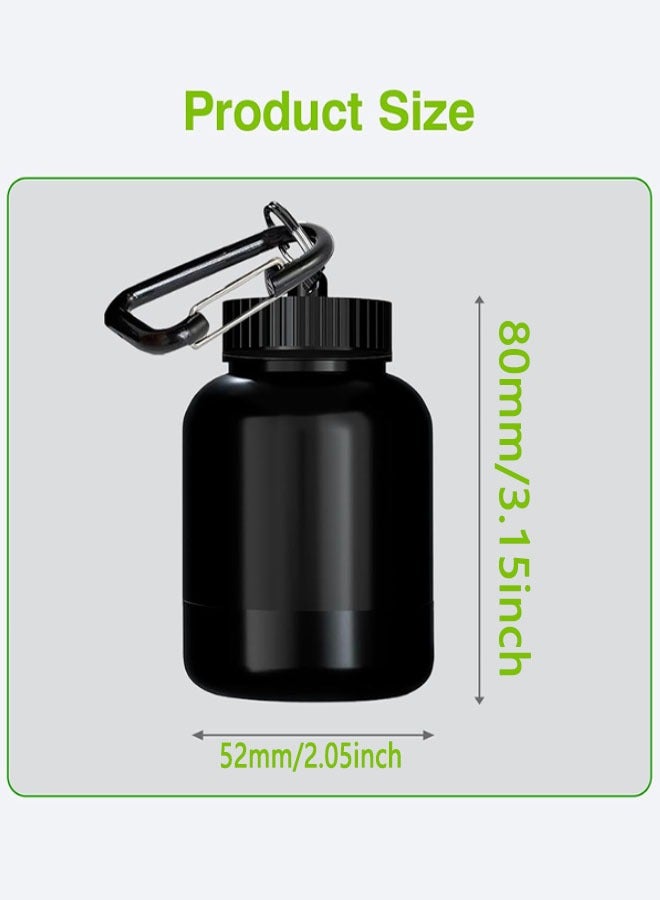 2 Pcs Protein Powder Container, Protein Powder Travel Container, Protein Powder Container to Go, Pre Workout/Gym Supplemen Keychain (Black, 100ml) - Image 5