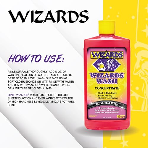 Wizards Car Wash - Super Concentrated Car Wash Soap - No Salt Biodegradable Car Wash Soap With Thick Foam - Exterior Care Products For Marine Use - Foam Cannon Soap For Car Washing Supplies - 16 oz - Image 3