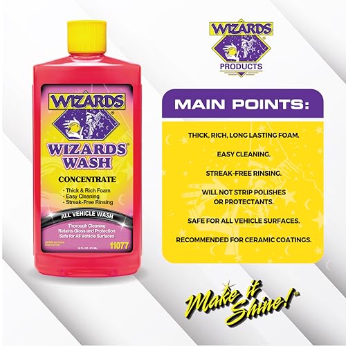 Wizards Car Wash - Super Concentrated Car Wash Soap - No Salt Biodegradable Car Wash Soap With Thick Foam - Exterior Care Products For Marine Use - Foam Cannon Soap For Car Washing Supplies - 16 oz - Image 4