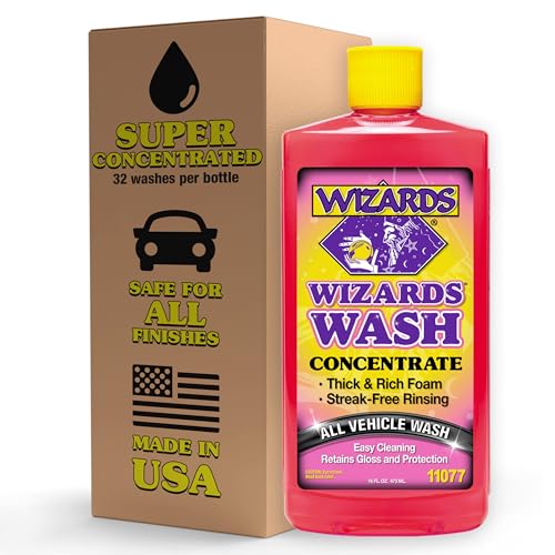 Wizards Car Wash - Super Concentrated Car Wash Soap - No Salt Biodegradable Car Wash Soap With Thick Foam - Exterior Care Products For Marine Use - Foam Cannon Soap For Car Washing Supplies - 16 oz - Image 1