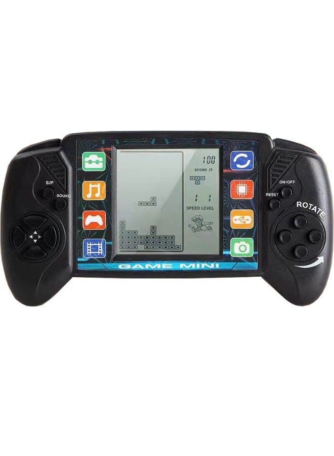 Big Screen Tetris Game Console, Handheld Game Console, Portable Retro Game Player, Puzzle Game Adjustable Difficulty and Speed, Easy to Carry Best Gifts, Black, 2 Modes, 49 Games in Total