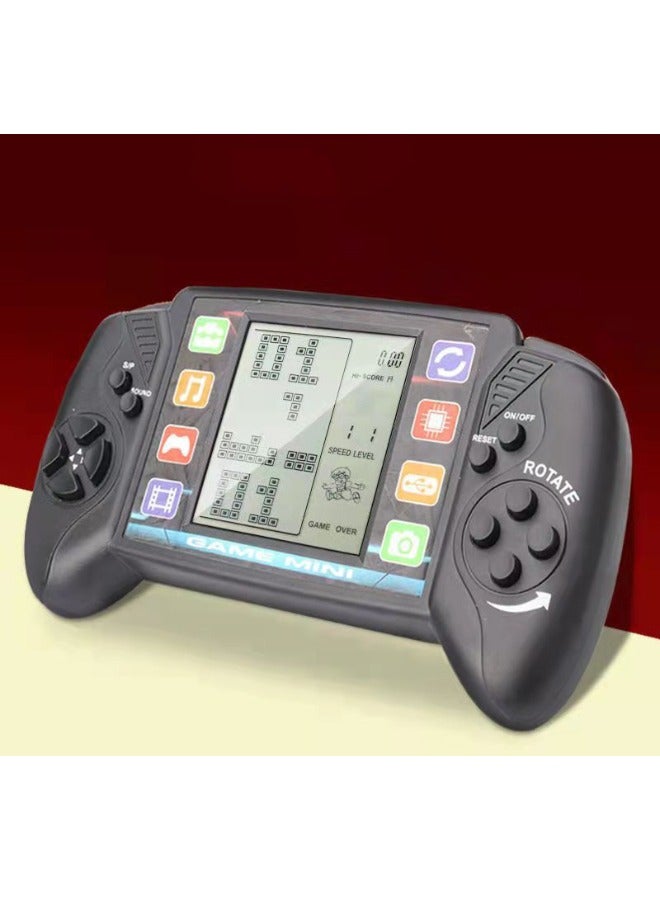 Big Screen Tetris Game Console, Handheld Game Console, Portable Retro Game Player, Puzzle Game Adjustable Difficulty and Speed, Easy to Carry Best Gifts, Black, 2 Modes, 49 Games in Total