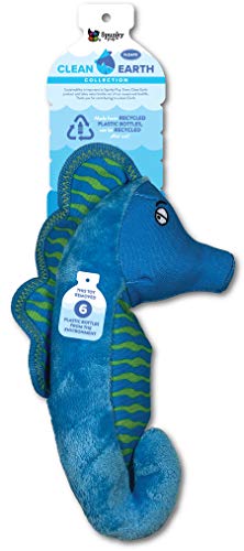 Spunky Pup Clean Earth Plush Seahorse Made from 100 Recycled Water Bottles Large - Image 1