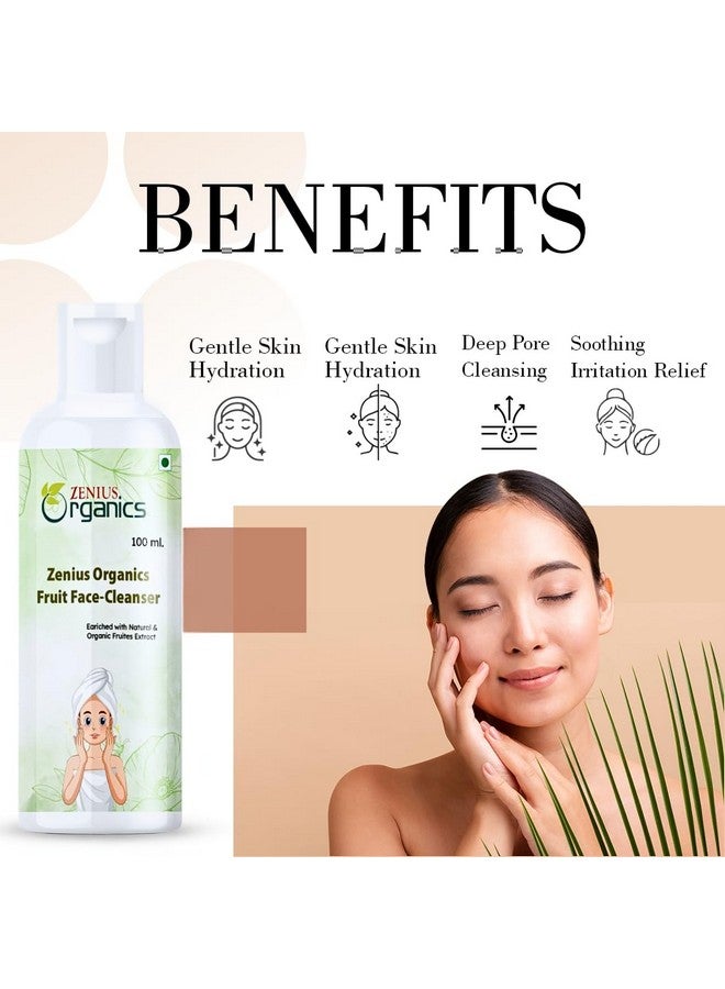 ZENIUS Fruit Face Cleanser, Sulphate-Free Gentle Skin Hydrating Face Wash Cleanser with Mix Fruit for Dry to Normal, Sensitive Skin - 125 ml - Image 2