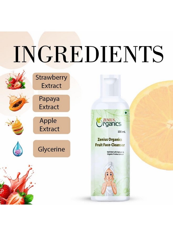 ZENIUS Fruit Face Cleanser, Sulphate-Free Gentle Skin Hydrating Face Wash Cleanser with Mix Fruit for Dry to Normal, Sensitive Skin - 125 ml - Image 3