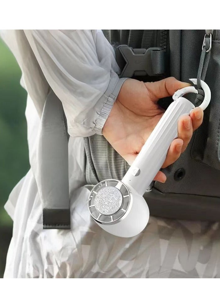 مروحيه صغيره لي الفقاسات مروحة صغيرة محمولة مع ضاغط بارد 3 سرعات ، شحن سريع USB-C ، تبريد محمول للمنزل والمكتب والخارج (أبيض) - Image 3