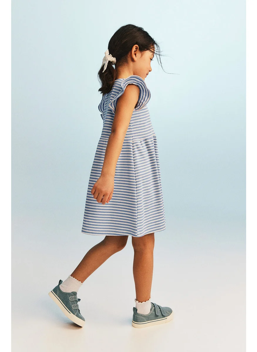 H&M Kids Frill Sleeve Ribbed Tiered Dress