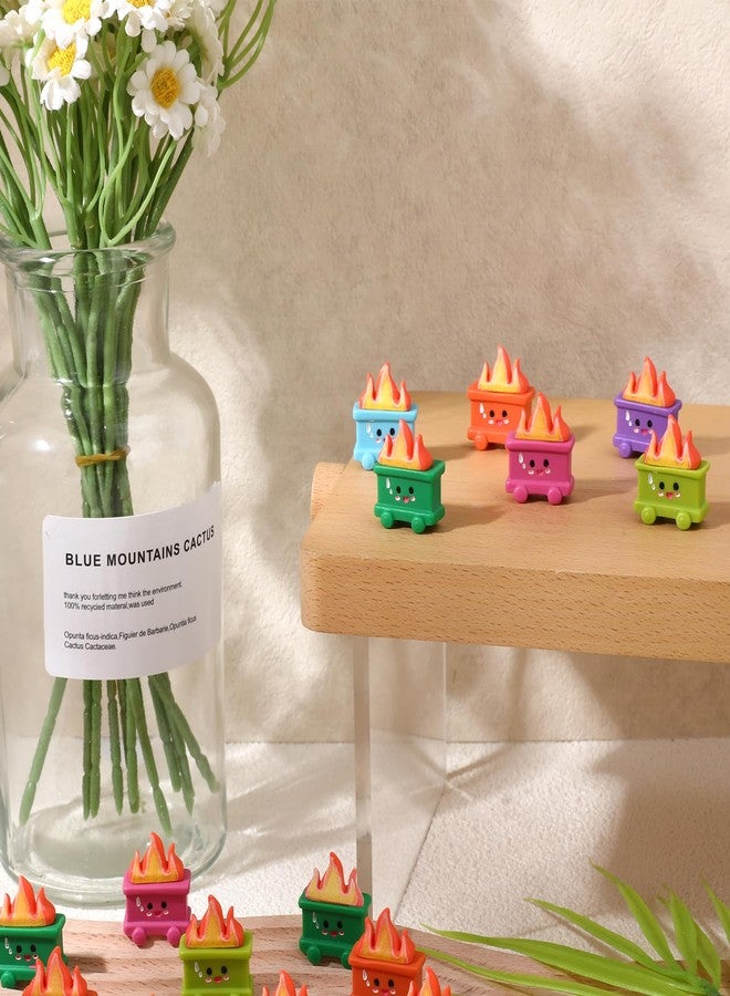 30 قطعة من أدوات مكتبية على شكل حاوية قمامة مع نار، هدايا تقديرية للموظفين المتطوعين، لوازم مكتبية مرحة، مجسمات راتنجية صغيرة ملونة، ديكور مكتبي مرح، هدايا بالجملة لزملاء العمل والمعلمين والموظفين - Image 4