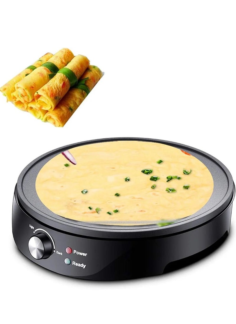 KROOS Electric crepe and pancake maker, 1200W, Black non-stick baking tray, perfect quick and delicious preparation, Model KR-5377  - Image 2