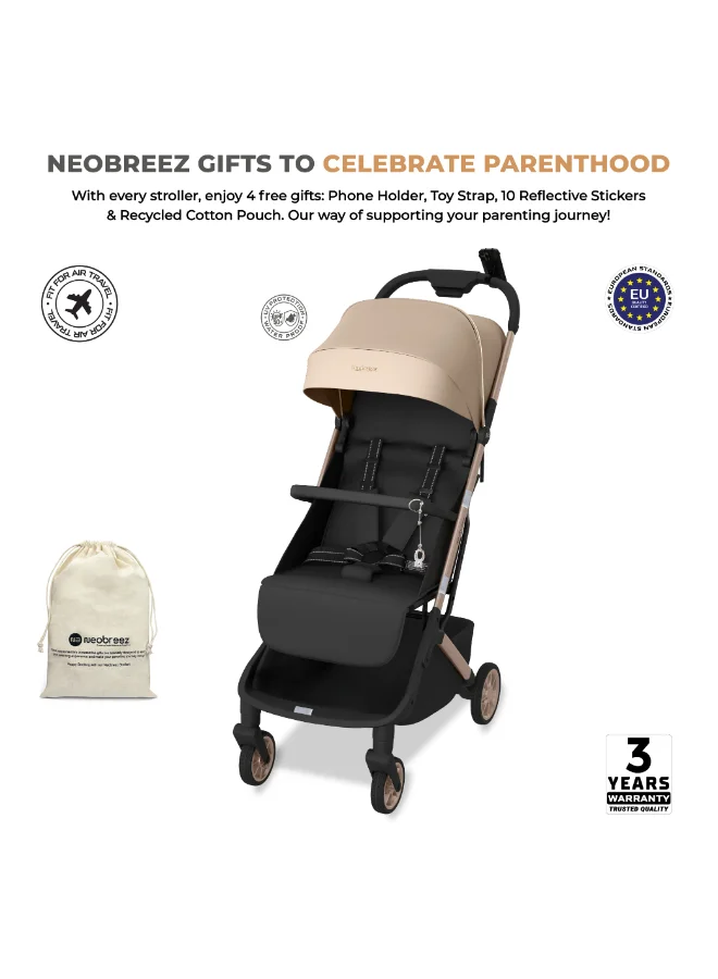 Neobreez Neobreez - NEOLITE Ultra-Lightweight Cabin Size Travel Stroller - Beige/Black