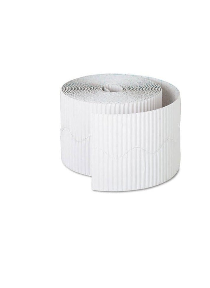 Sadaf Corrugated Border Rolls, White, 10cm x 7.5m  - Image 2
