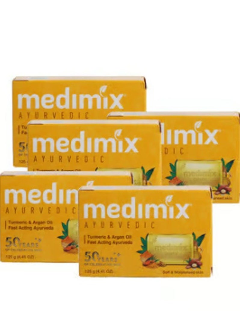 Medimix Ayurvedic Turmeric And Argan Oil Soap 125g 5 pcs  - Image 2
