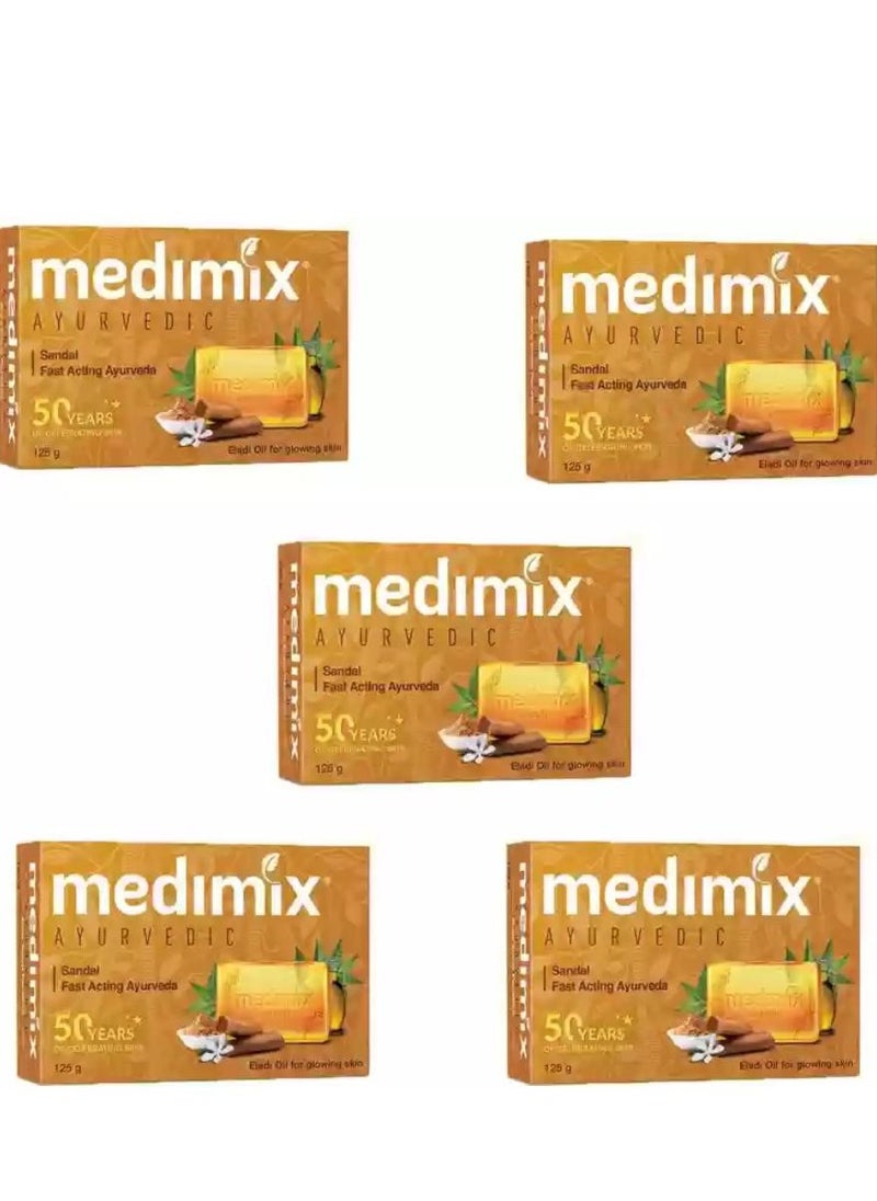 Medimix Ayurvedic Turmeric And Argan Oil Soap 125g 5 pcs  - Image 1
