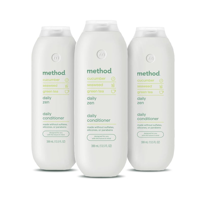 Method Everyday Conditioner Daily Zen with Cucumber Green Tea and Seaweed Scent Notes Paraben and Sulfate Free 135 oz Pack of 3