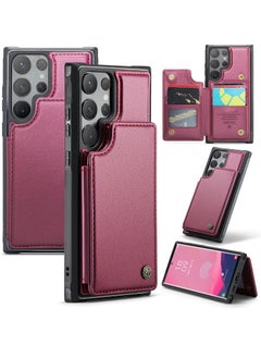 CaseMe Wallet Case for Samsung Galaxy S24 Ultra, Premium Handmade Durable PU Leather Slim Shockproof Case with [Double Magnetic Clasp] [Card Holder] [Kickstand] [RFID Blocking]  - Image 1