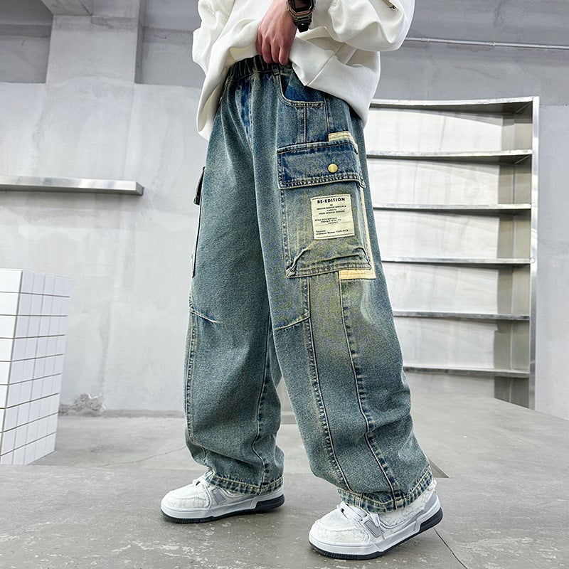 Boys' Pants Children'S Loose Pants Duffy Handsome Boys Korean Spring Jeans Spring Fashion - Image 2