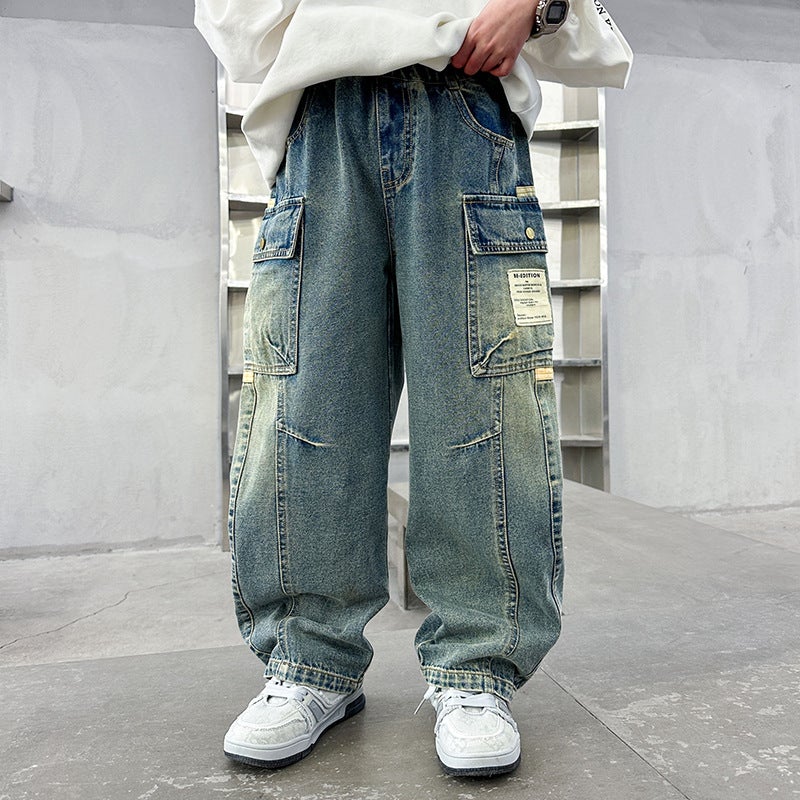 Boys' Pants Children'S Loose Pants Duffy Handsome Boys Korean Spring Jeans Spring Fashion - Image 3