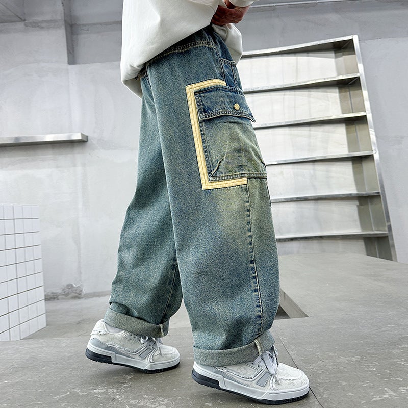 Boys' Pants Children'S Loose Pants Duffy Handsome Boys Korean Spring Jeans Spring Fashion - Image 4