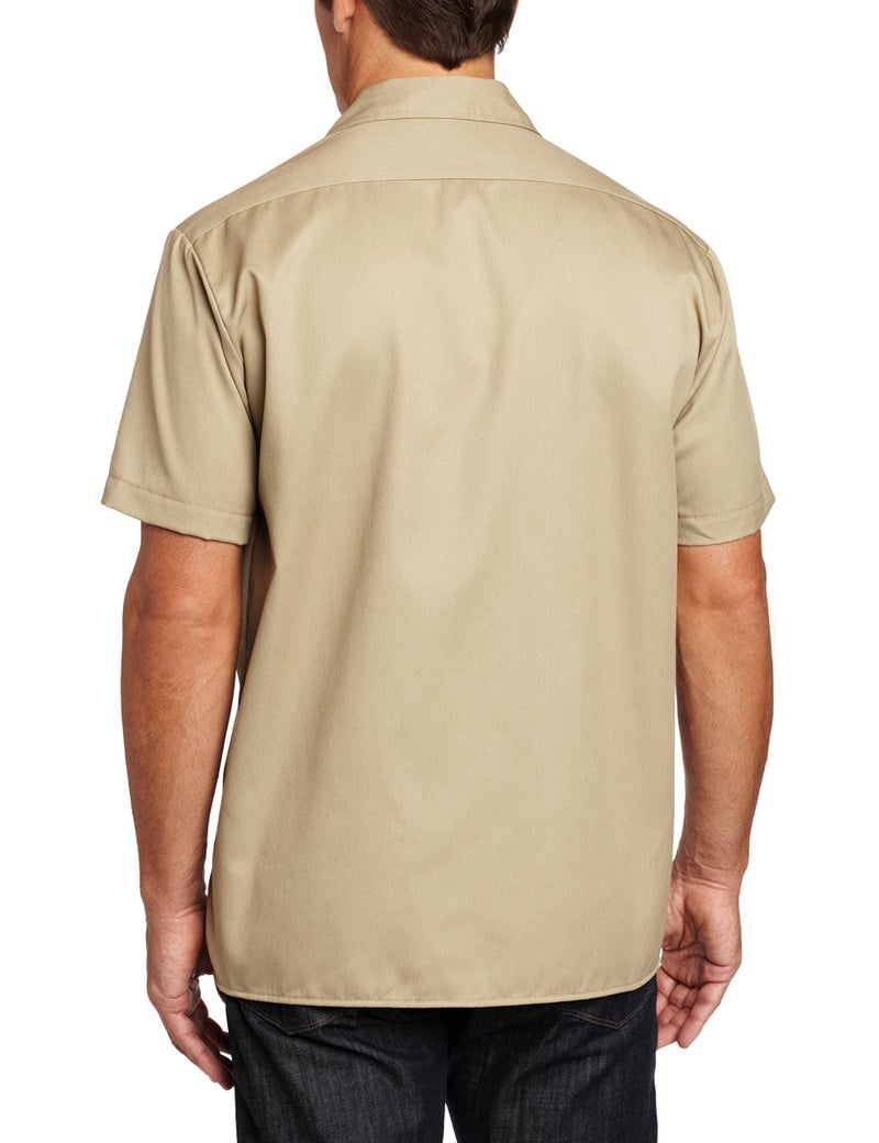 Dickies Men's Big and Tall Short Sleeve Work Shirt, Khaki, Small - Image 4
