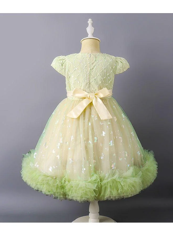 Mark & Mia Mark & Mia Pearl Embellished Short Sleeves Party Dress - Green
