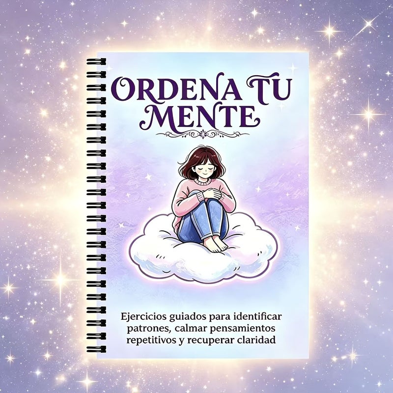 Spanish English Bilingual Reflection Cloud Notebook Gratitude Journal Breathing Exercise Overthinking Relief - Image 1