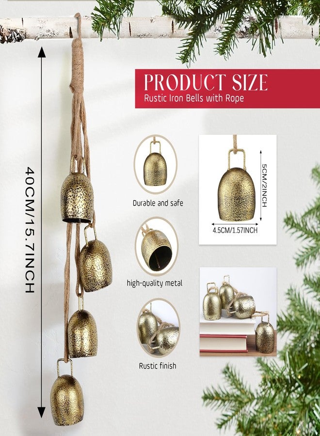 SEMPOMA Metal Vintage Christmas Bell with Jute Hanging Rope, Decorative Hanging Bell for Weddings, Parties, Christmas Wreaths, Home Decor - Image 2