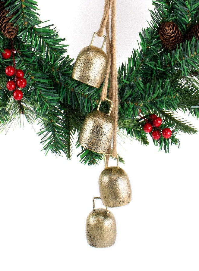 SEMPOMA Metal Vintage Christmas Bell with Jute Hanging Rope, Decorative Hanging Bell for Weddings, Parties, Christmas Wreaths, Home Decor - Image 1