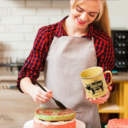 PGYARD Bacon Grease Container With Strainer, 46OZ Large Enamel Grease Container, With Silicone Spatula, Farmhouse Bacon Grease Keeper, Cooking Oil Container For Kitchen Fat Storage, Dishwasher Safe-Black - Image 5